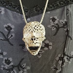 Crystal skull necklace
